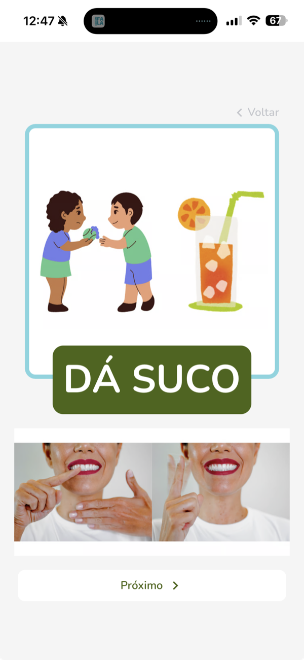Tela do App com gestos MultiGestos